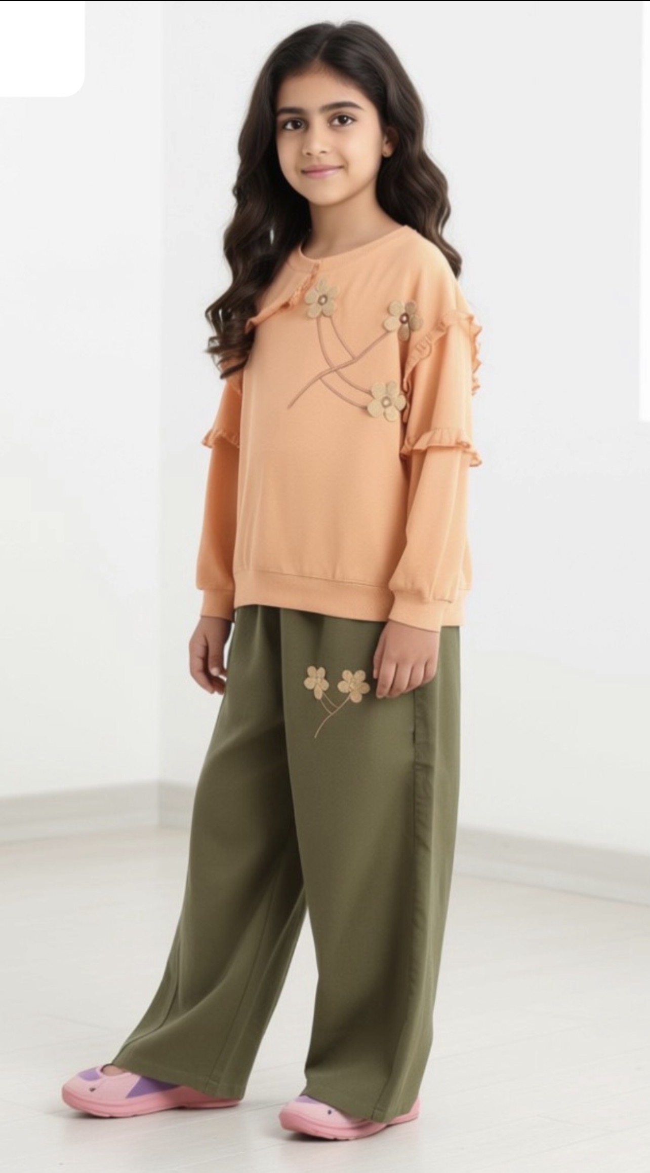 بلوزو شلوار کتان دخترانه نی نی مون٢٣ جنس آستین بلند